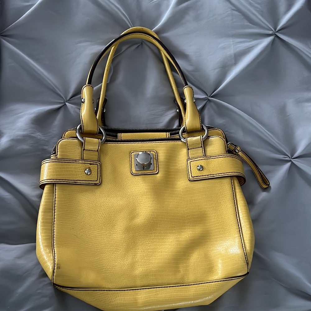 Yellow leather banana republic small shoulder bag